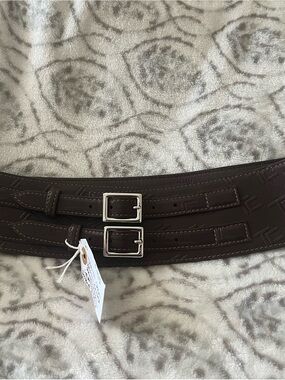 TANINO CRISCI Dark Brown Vintage Leatger Belt